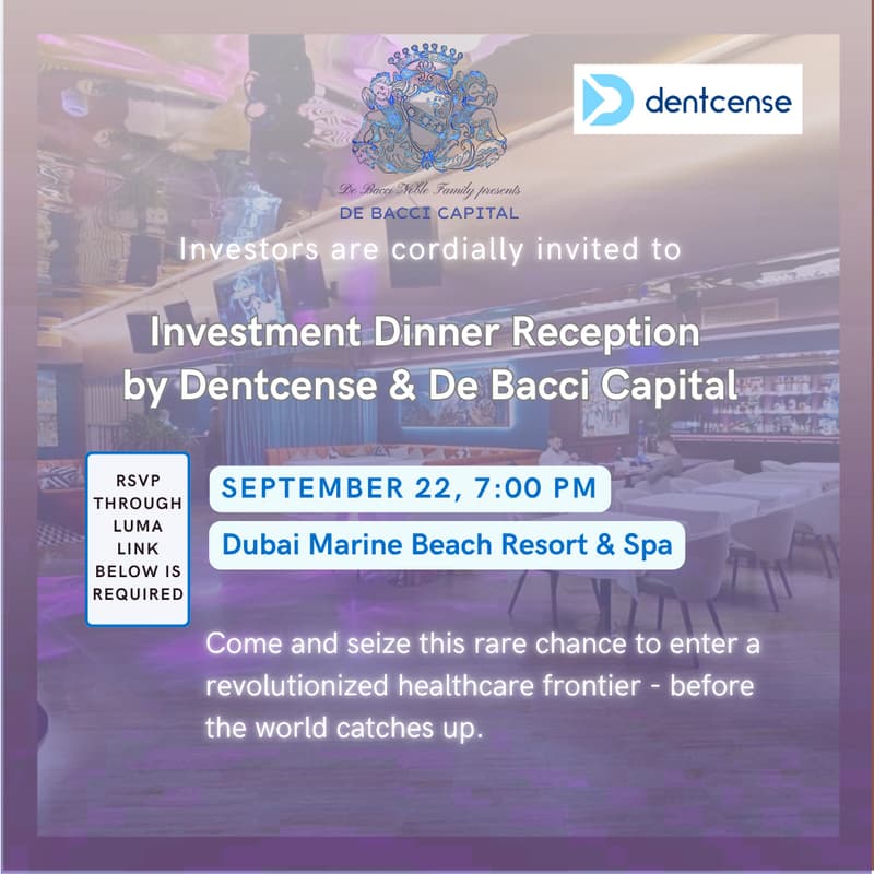 Cover Image for Investment Dinner Hosted by Startup Revolutionizing Dentistry with Robotics & AI