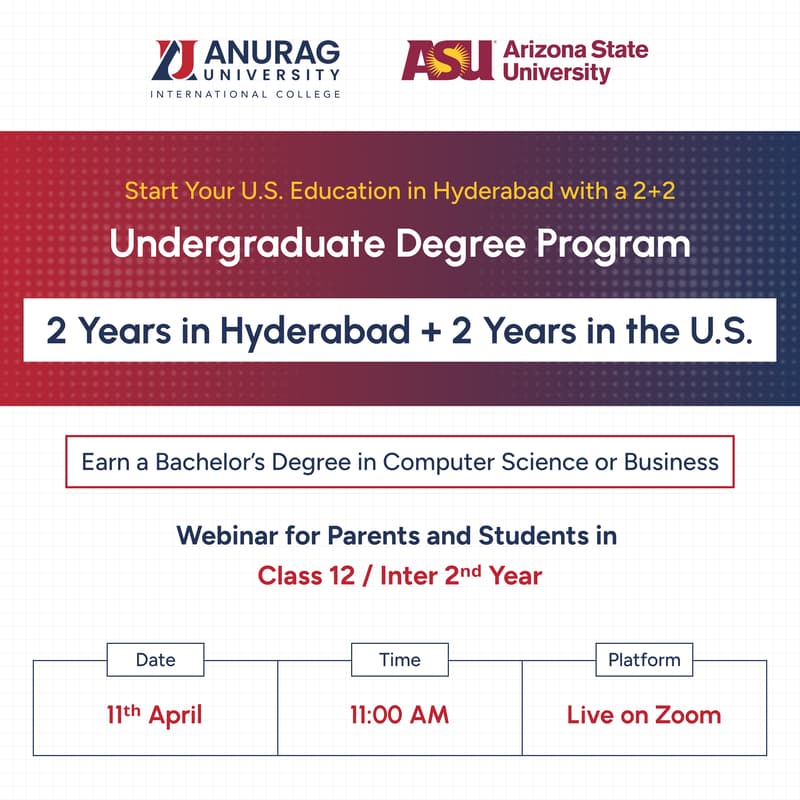 Cover Image for Info Session: U.S. Degree Program After Class 12 — 2 Years in India, 2 Years in the U.S.