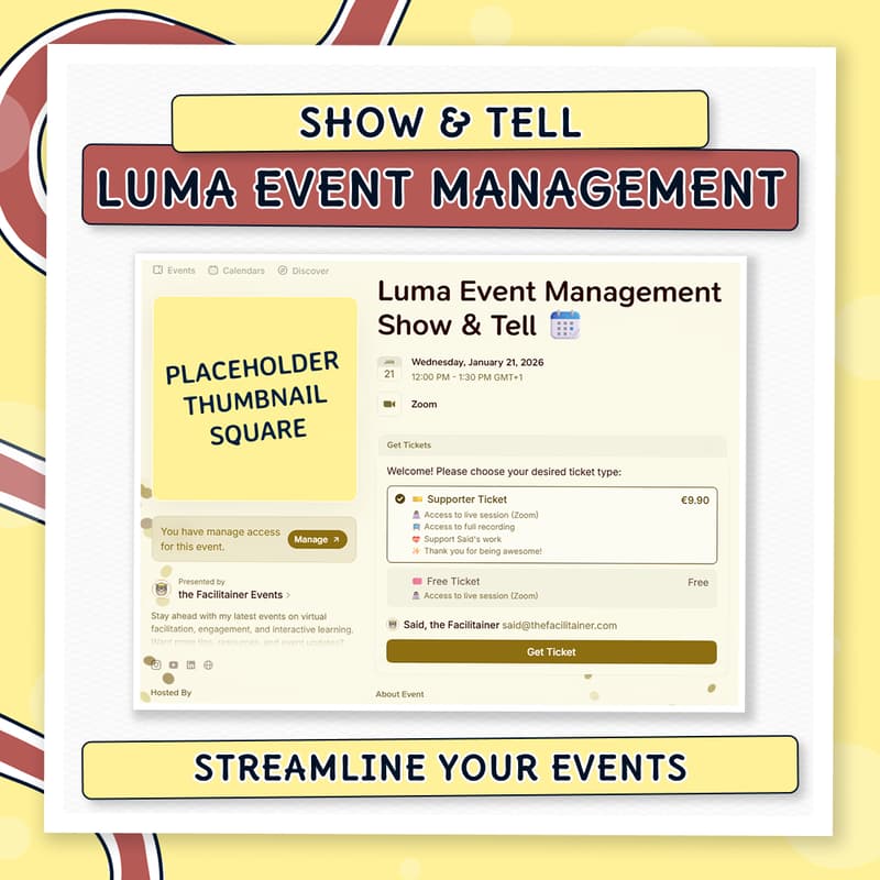 Cover Image for Luma Event Management Show & Tell 📆