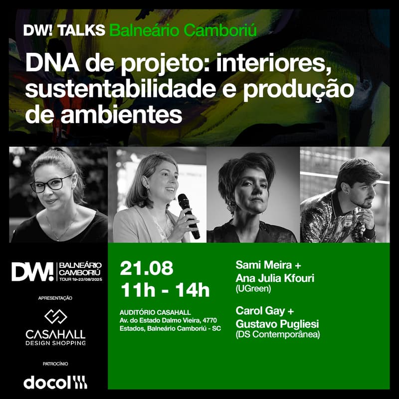 Cover Image for DW! TALKS BC 04 - 21/08 -  DNA de projeto: interiores, sustentabilidade e produção de ambientes