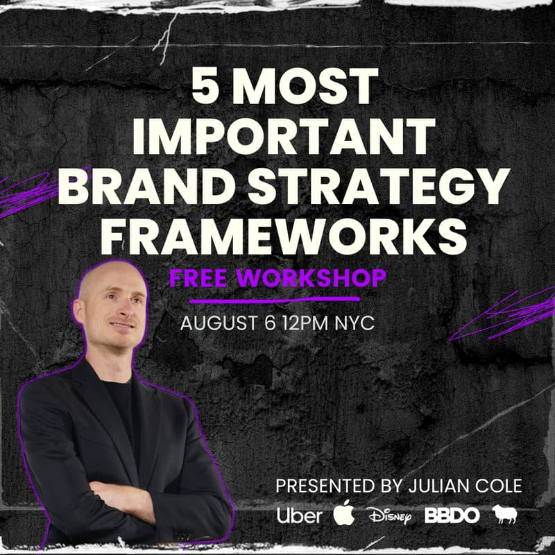 Cover Image for 5 Most Important Brand Strategy Frameworks | FREE Workshop By Julian Cole