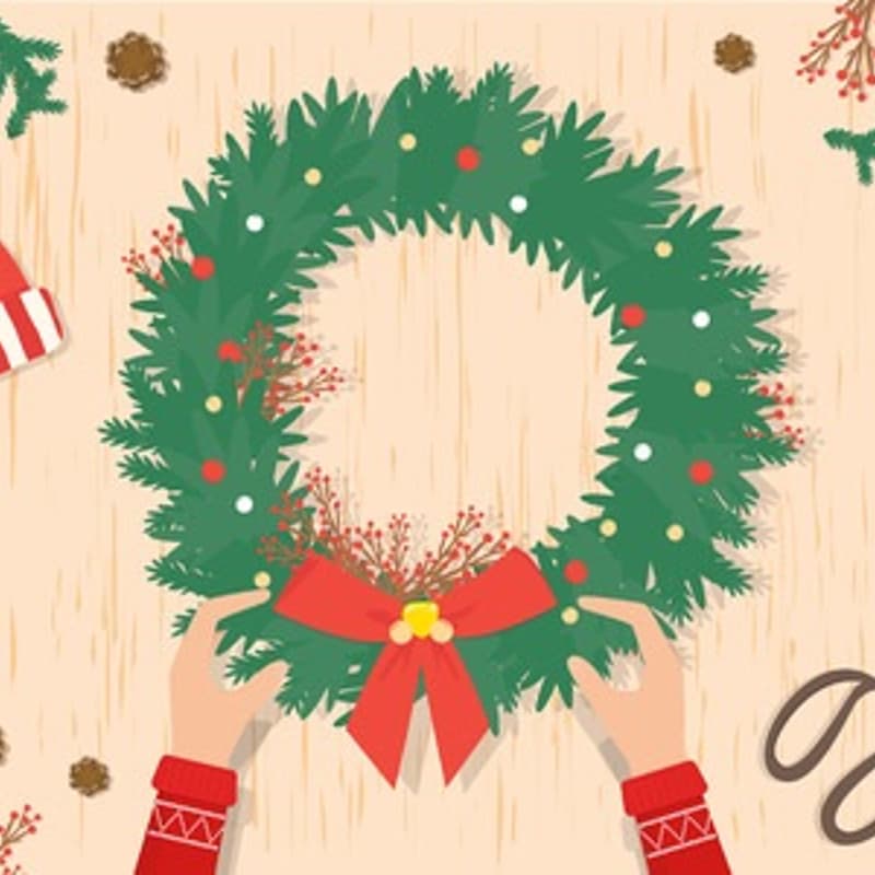 Cover Image for Christmas Wreath Making Social - Fall '25 Art & Creativity Series