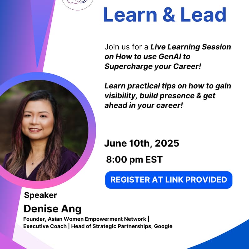 Cover Image for AWAAI Learn & Lead with Denise Ang