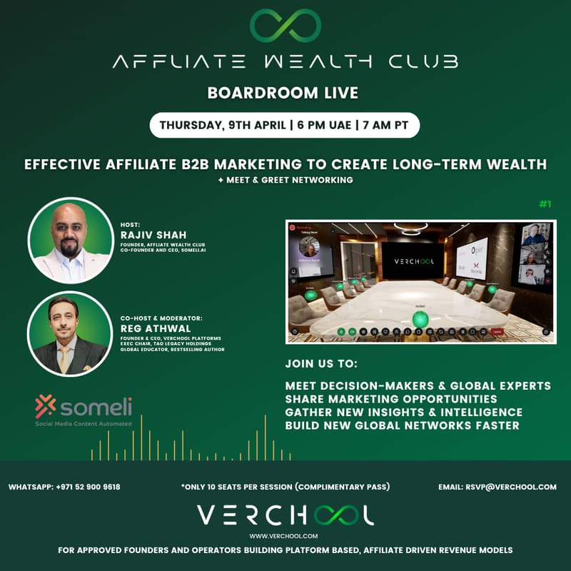 Cover Image for Affiliate Wealth Club - Boardroom Live #1 | Effective Affiliate B2B Marketing to Create Long-Term Wealth