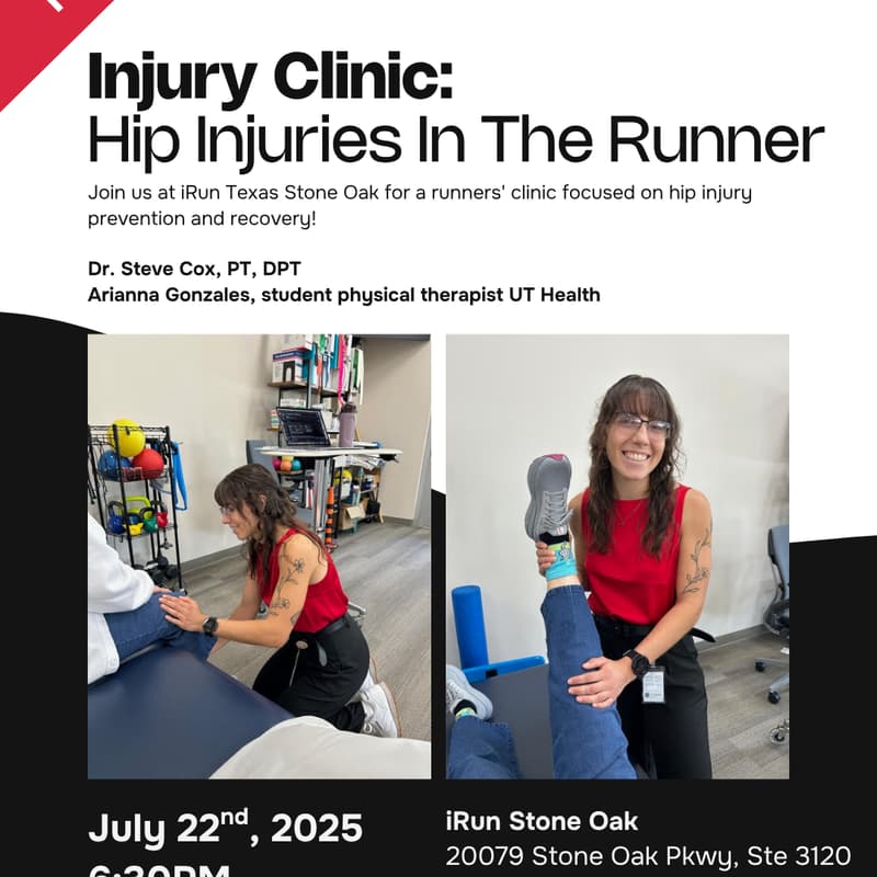 Cover Image for Hip Injury Clinic at iRun Stone Oak - Dr. Steve Cox