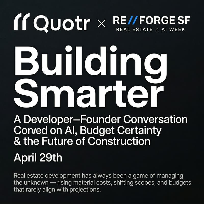 Cover Image for Building Smarter: A Developer-Founder Conversation on AI,Budget Certainty & the Future of Construction
