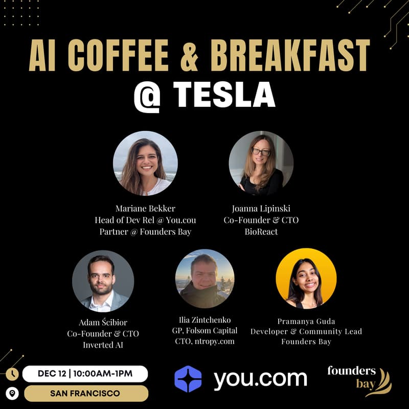 Cover Image for AI Coffee & Breakfast @ Tesla with You.com x Founders Bay