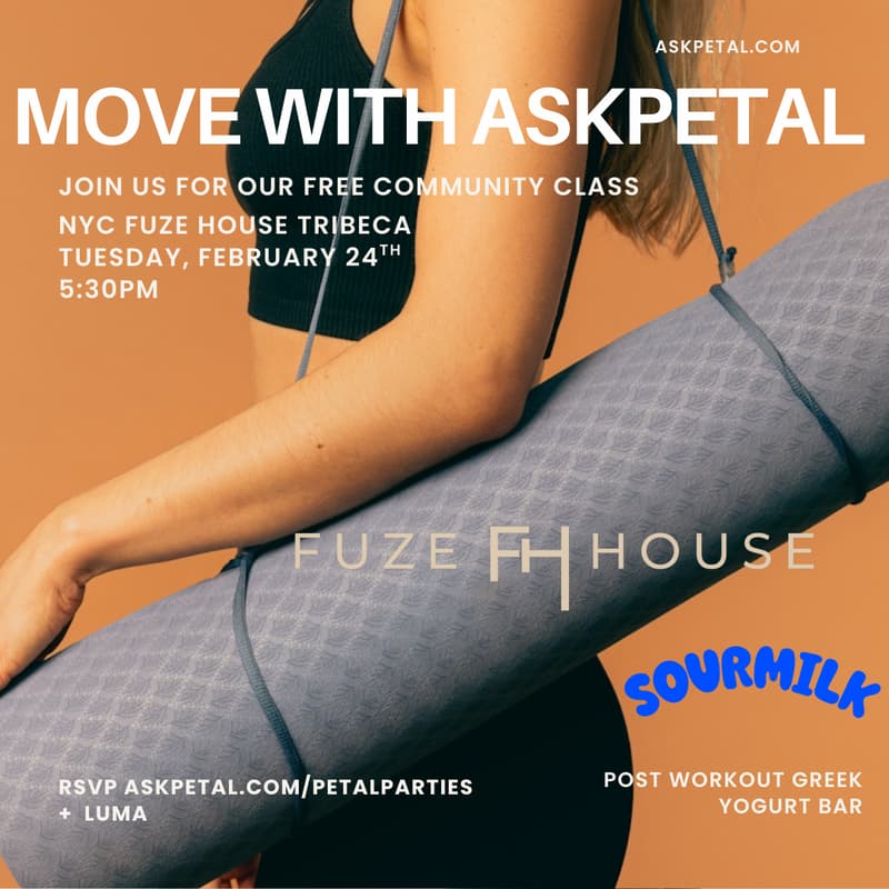 Cover Image for AskPetal x Fuze House free Community Hot Pilates Mat Class - Tribeca NYC
