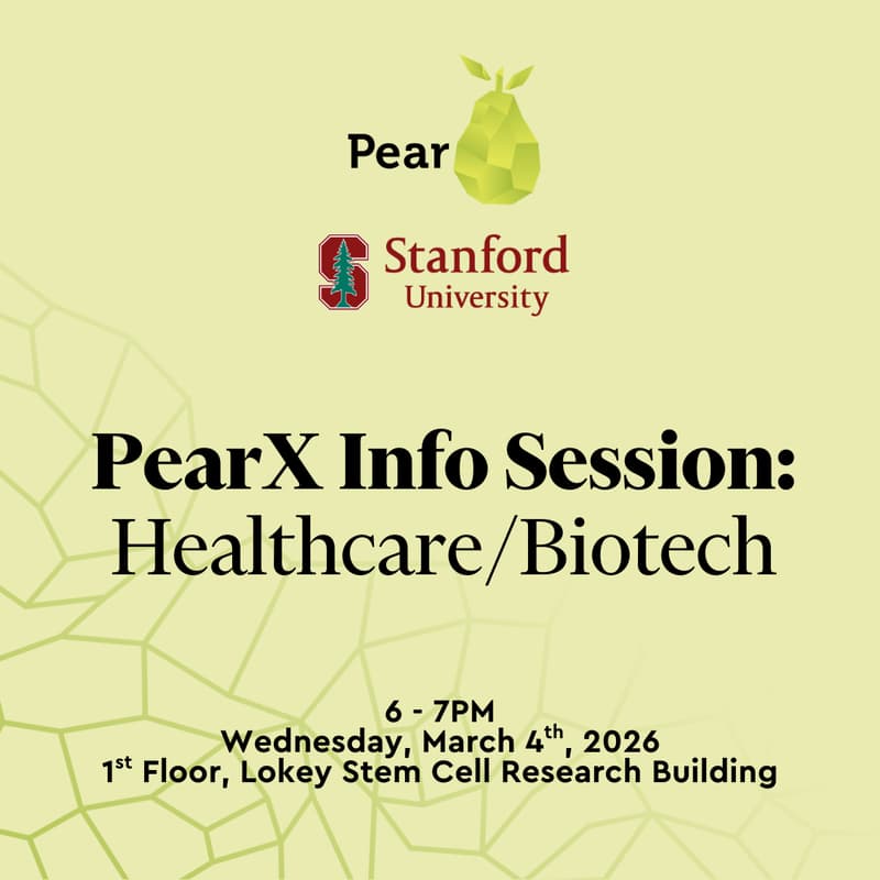 Cover Image for PearX Info Session (Stanford): Healthcare/Biotech