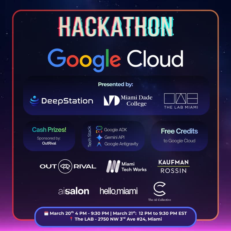 Cover Image for Google Hackathon with DeepStation, MDC, and The LAB 🤖
