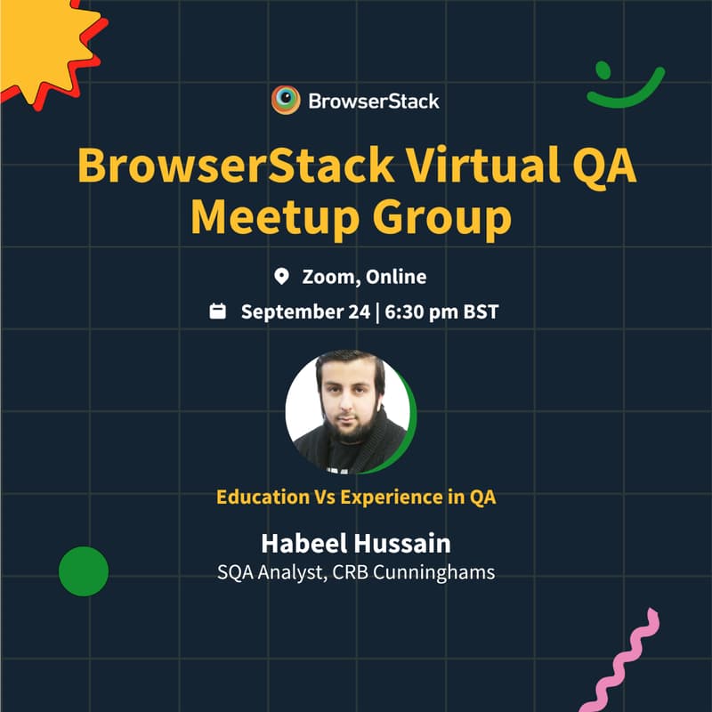 Cover Image for BrowserStack Software Testing and QA Virtual Meetup