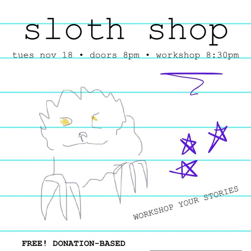 Cover Image for SLOTH SHOP: Workshop Your Stories