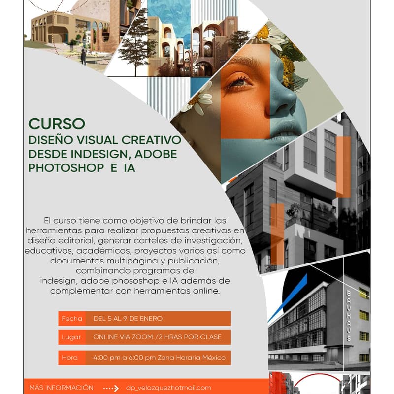 Cover Image for CURSODISEÑO VISUAL CREATIVO DESDE INDESIGN, ADOBE PHOTOSHOP  E  IA