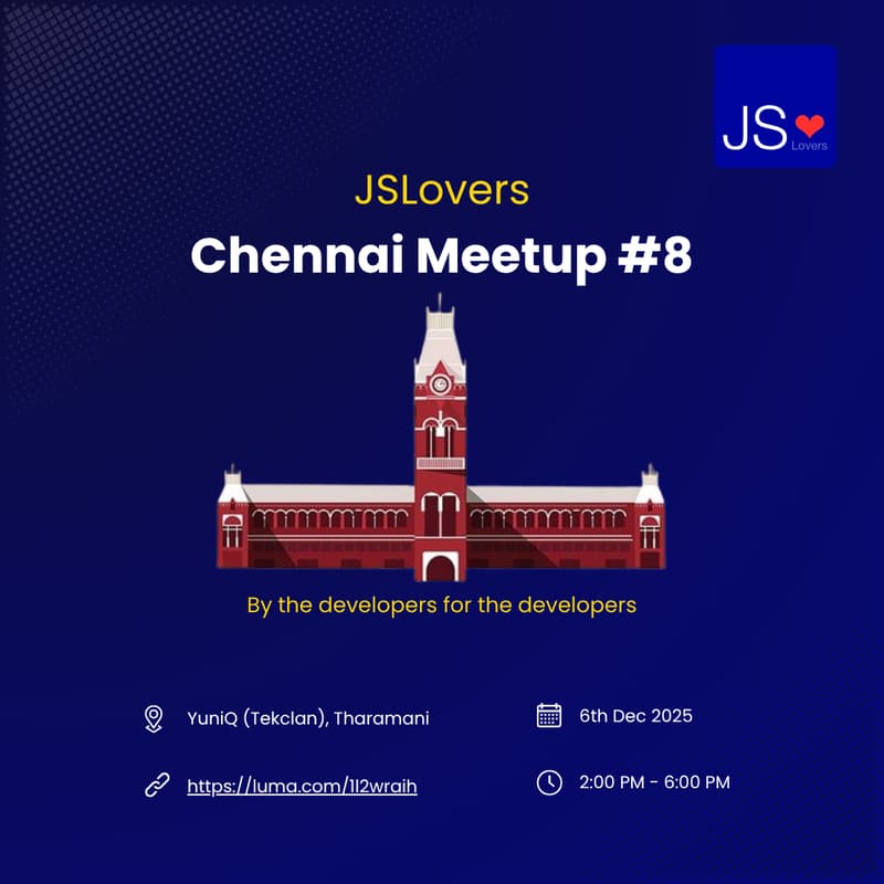 Cover Image for JSLovers Chennai Meetup #8
