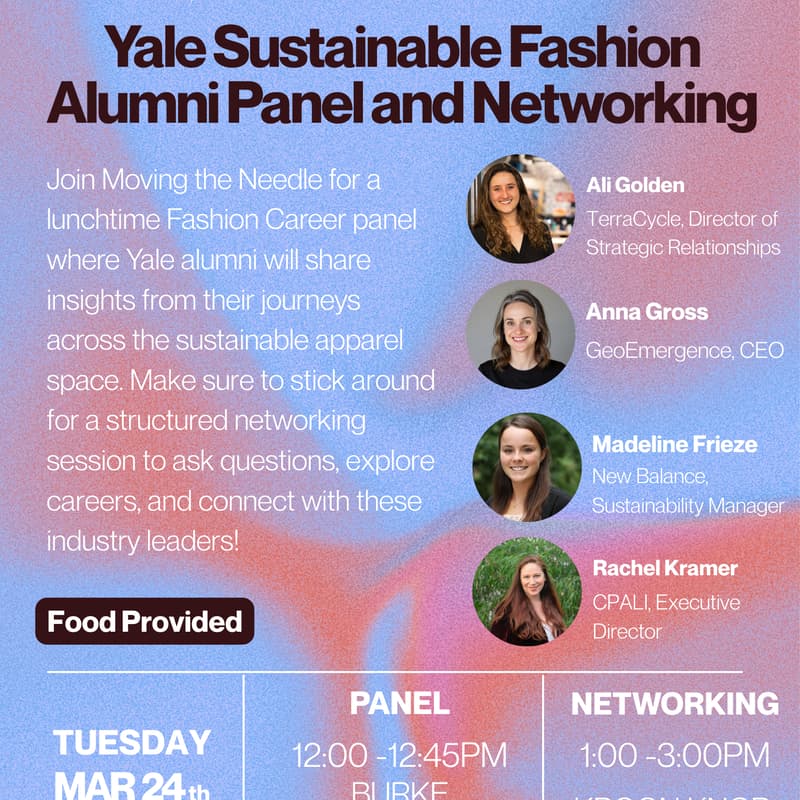 Cover Image for Yale Sustainable Fashion Alumni Panel and Networking