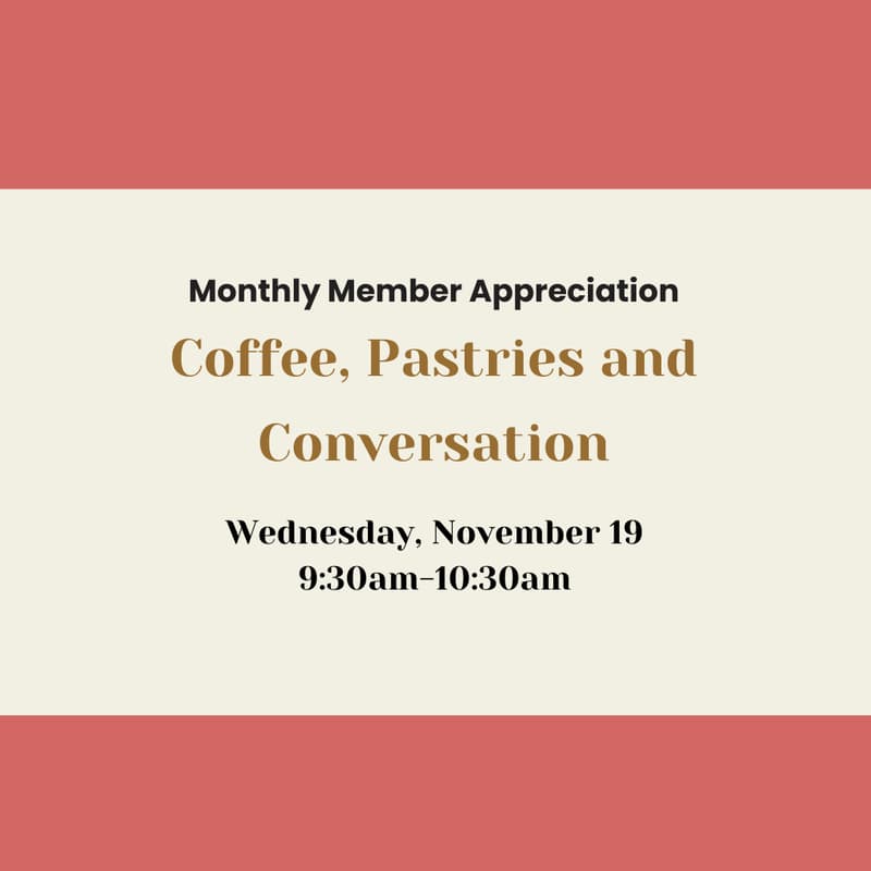 Cover Image for Monthly Member Appreciation: Frank and Roze Coffee Pop-Up, Pastries & Conversation!