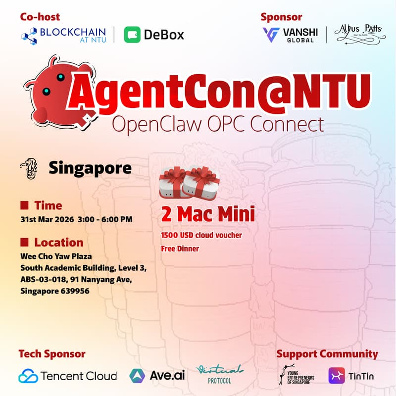 Cover Image for AgentCon@NTU: OpenClaw OPC Connect