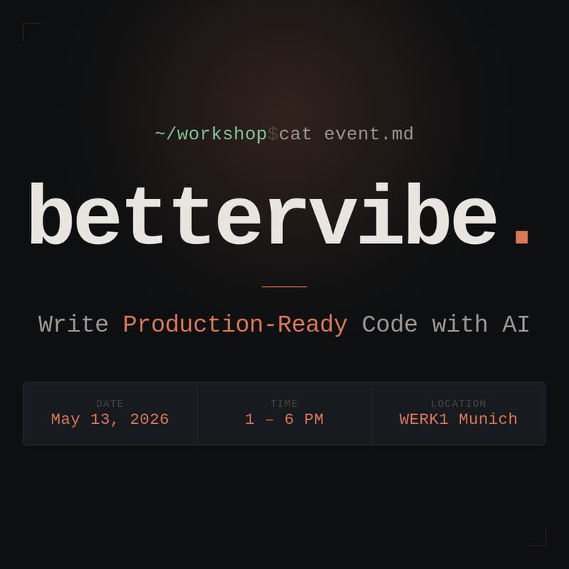 Cover Image for bettervibe: Vibe Coding Workshop — Write Production-Ready Code with AI