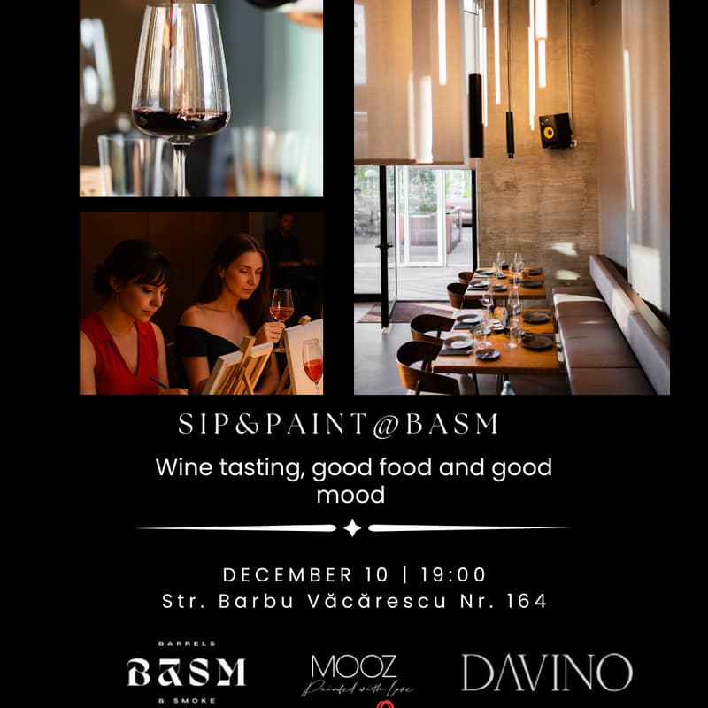 Cover Image for Sip&Paint @ BASM - Wine tasting, good food and good mood - Christmas edition