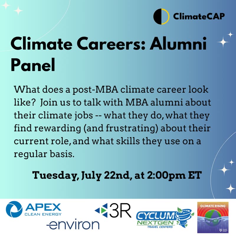 Cover Image for Climate Careers: Alumni Panel