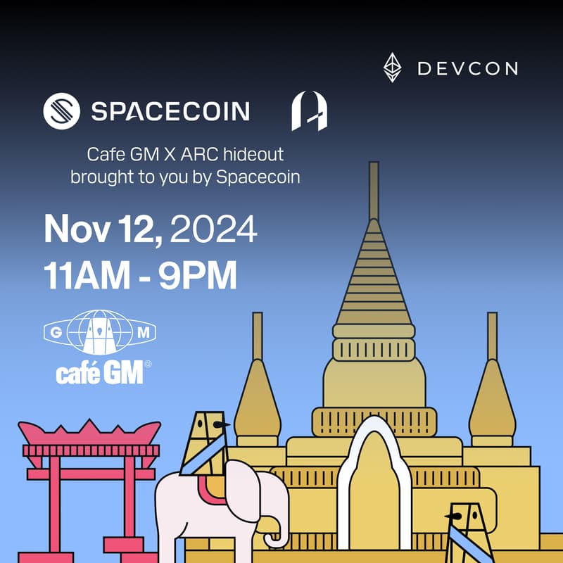 Cover Image for Cafe GM X ARC hideout brought to you by Spacecoin