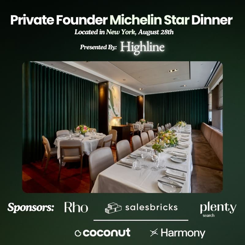 Cover Image for Private Founder Michelin Star Dinner (NYC)
