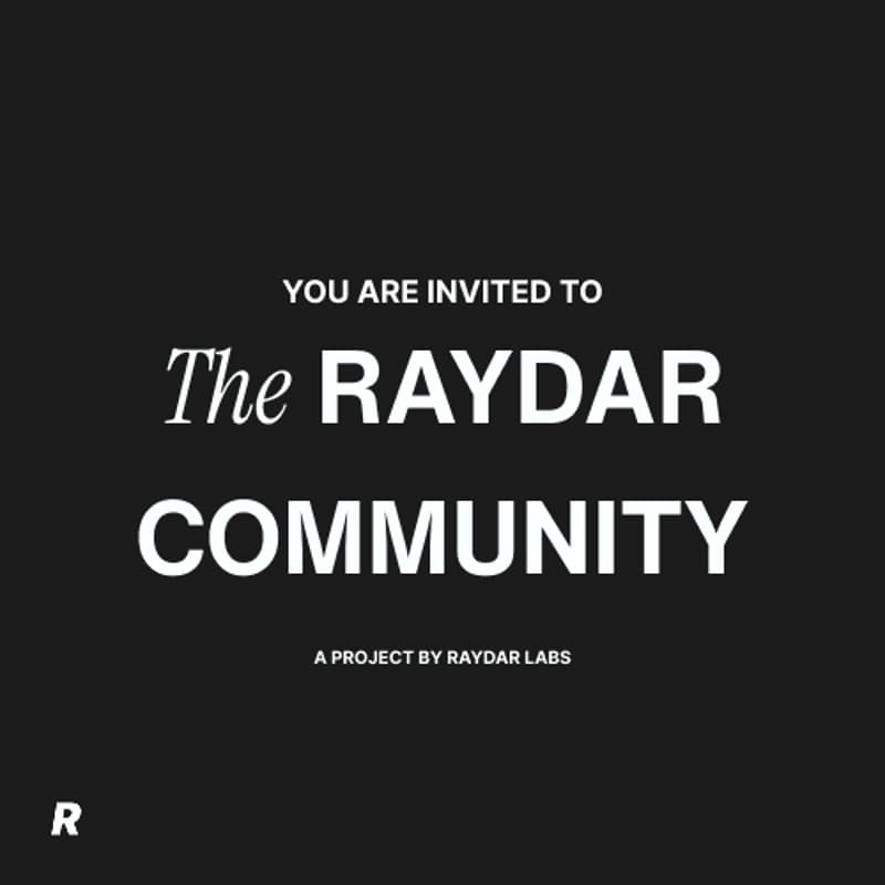 Cover Image for Raydar Community Launch
