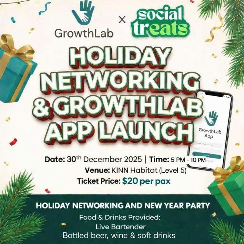 Cover Image for CHRISTMAS & NEW YEAR MIXER — GrowthLab App Launch Edition