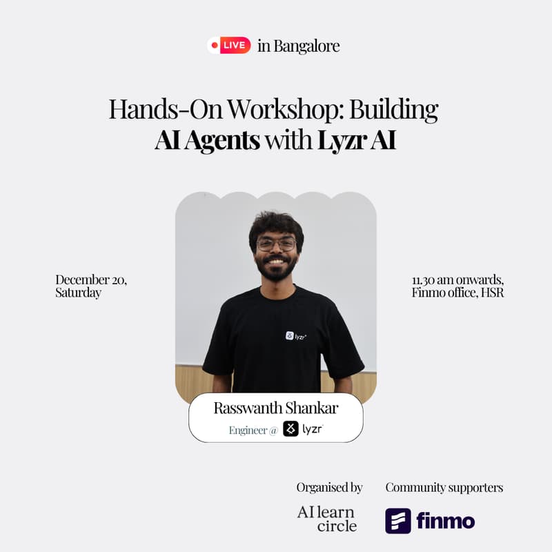 Cover Image for Building AI Agents with Lyzr AI: Hands-On Workshop