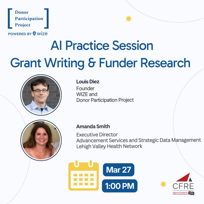 Cover Image for AI Practice Session: Grant Writing & Funder Research [CFRE-approved]