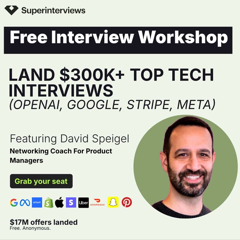 Cover Image for LAND $300K+ TOP TECH INTERVIEWS (OPENAI, GOOGLE, STRIPE) WITH NETWORKING COACH DAVID SPEIGEL: Free Workshop