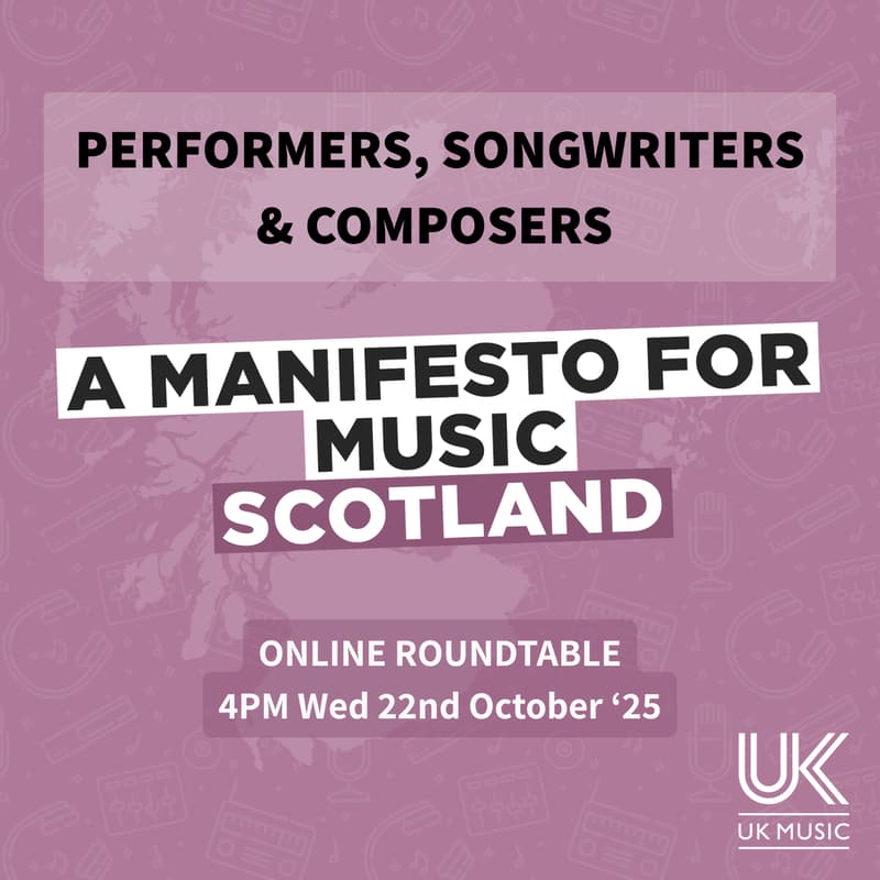 Cover Image for Manifesto for Music Scotland - Performers, Songwriters & Composers