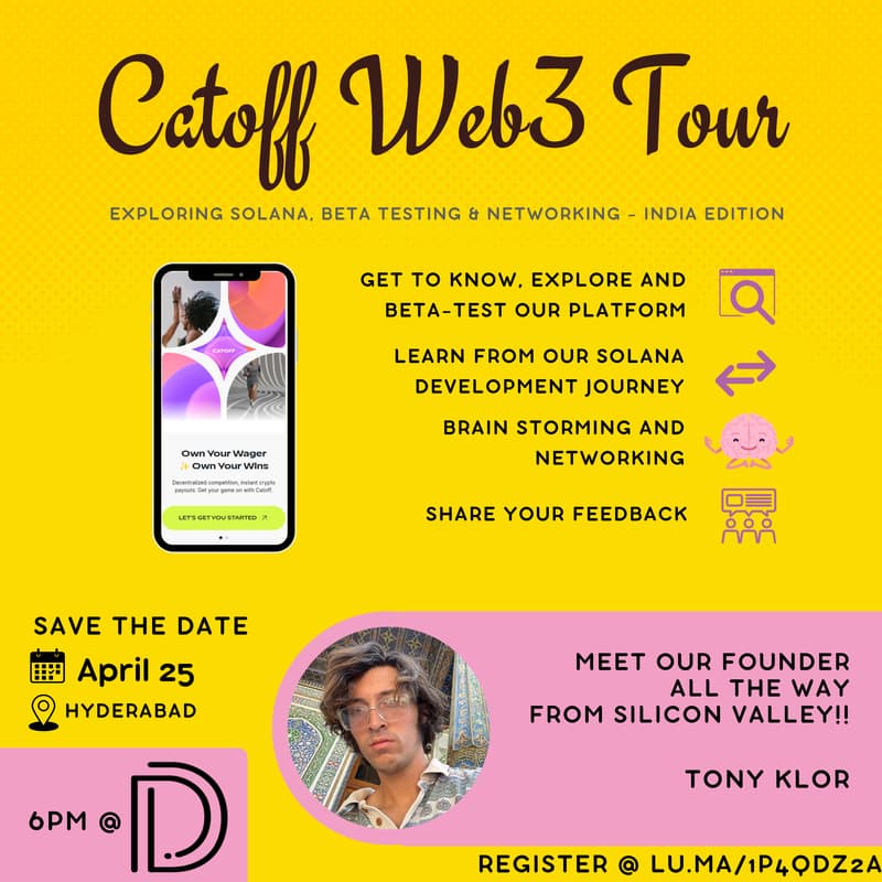 Cover Image for Catoff Web3 Tour: Exploring Solana, Crypto Gaming & Networking -  Hyderabad Edition