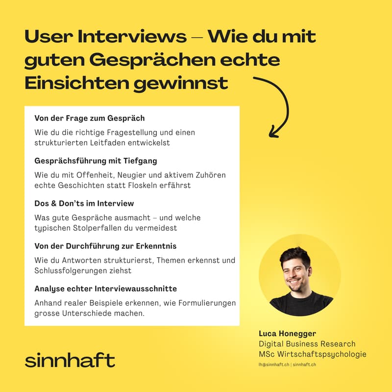 Cover Image for User Interviews – Wie du mit guten Gesprächen echte Einsichten gewinnst
