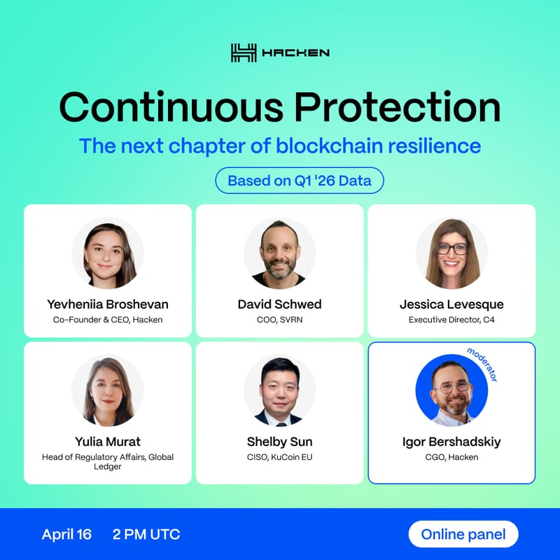 Cover Image for Continuous Protection | The Next Chapter of Blockchain Resilience | Q1’26 Report Panel