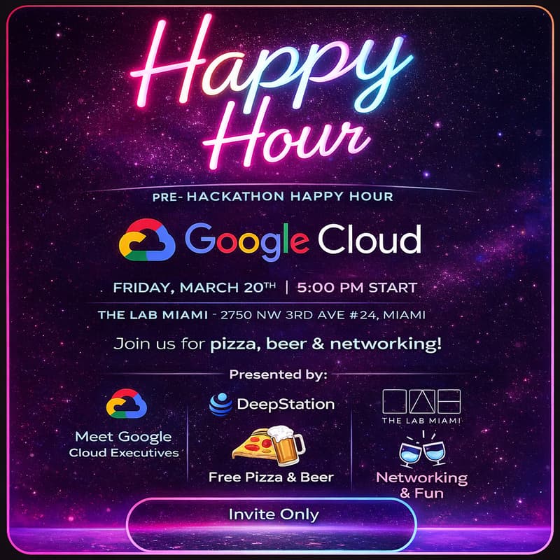Cover Image for Google Cloud Pre-Hackathon Happy Hour (Invite Only)