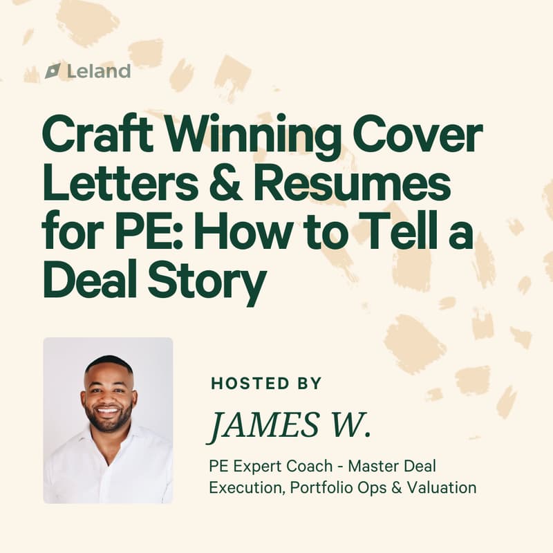 Cover Image for Craft Winning Cover Letters & Resumes for PE: How to Tell a Deal Story