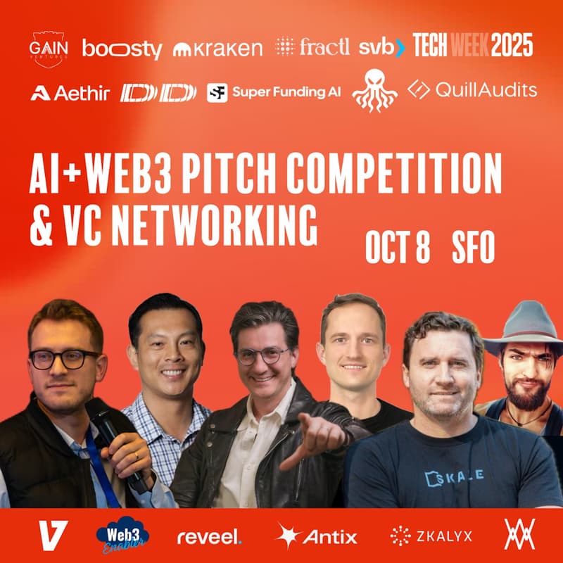 Cover Image for $44,000 AI + Web3 Pitch Competition & VC networking by Ga^3in Ventures x Fractl х Kraken x Boosty Labs