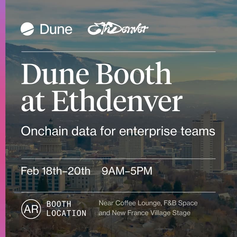 Cover Image for Dune Booth @EthDenver | Onchain data for enterprise teams
