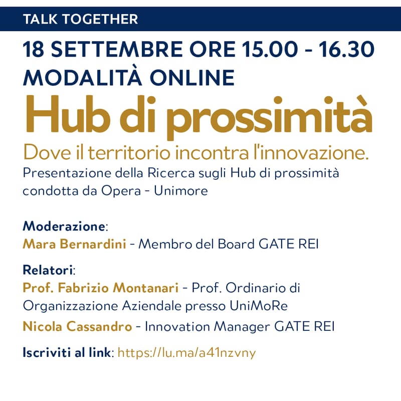 Cover Image for Hub di prossimità: dove il territorio incontra l'innovazione