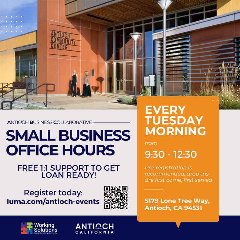 Cover Image for Antioch Small Business Office Hours (1:1 Support)