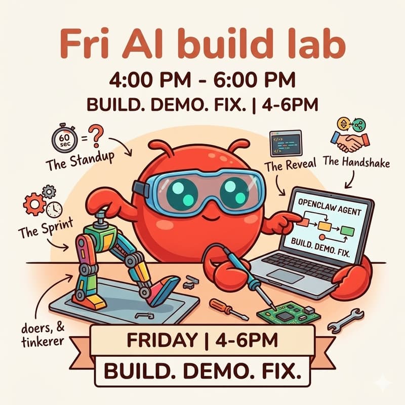 Cover Image for Friday AI Build Lab: OpenClaw & Agentic Demos (By Invitation Only)