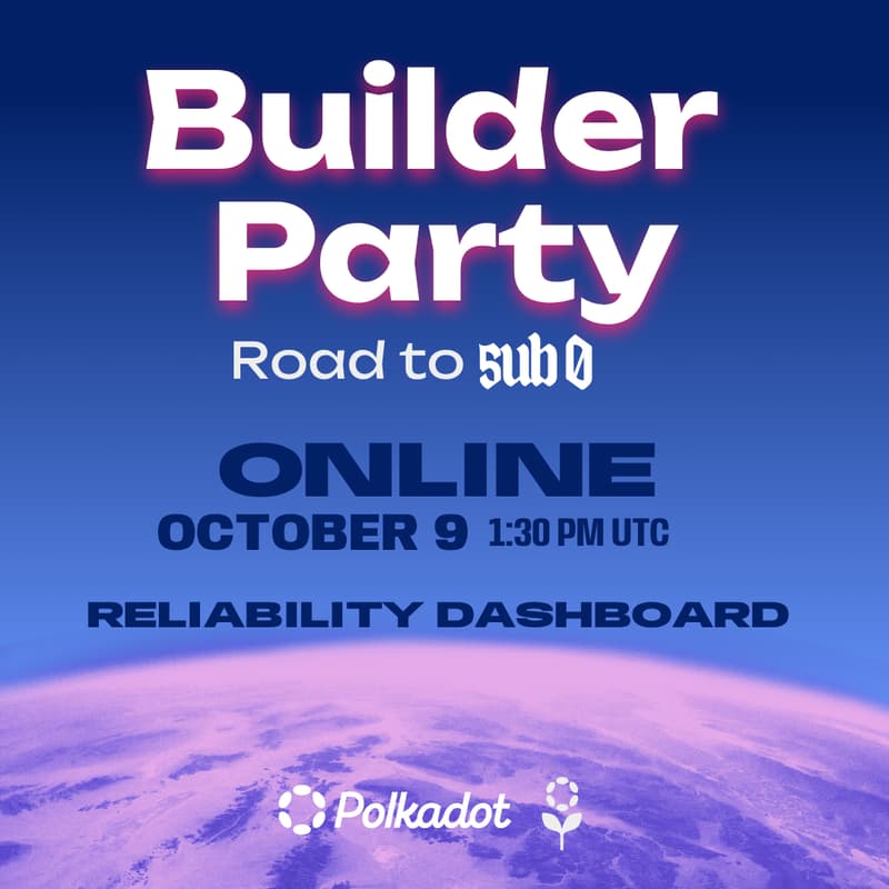 Cover Image for Polkadot Builder Party Talk: Reliability Dashboard - The End-to-End Cloud Approach | Pavla Mijić and Jan-Jan van der Vyver