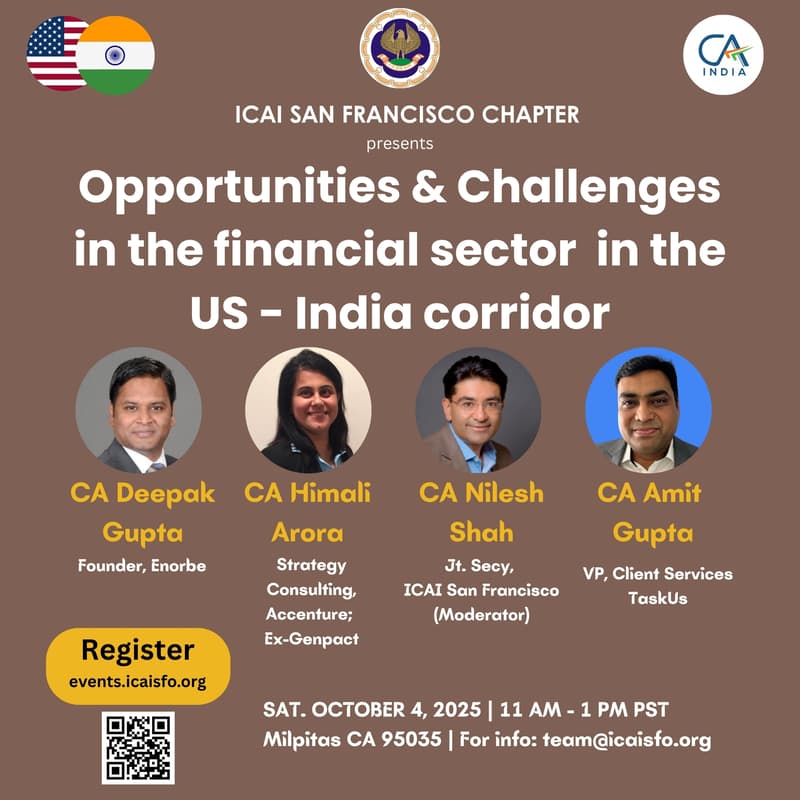 Cover Image for Opportunities & Challenges in the financial sector in the US - India corridor
