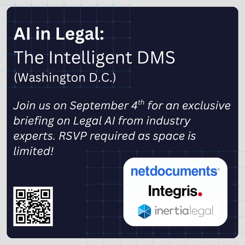 Cover Image for AI in Legal: The Intelligent DMS (Washington, D.C.)