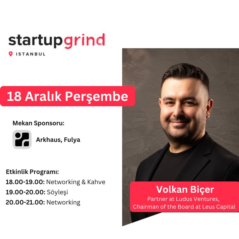 Cover Image for Startup Grind Hosts Volkan Biçer (Ludus & Leus Capital)