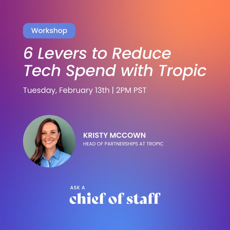 Cover Image for Ask a Chief of Staff: 6 Levers to Reduce Tech Spend with Tropic