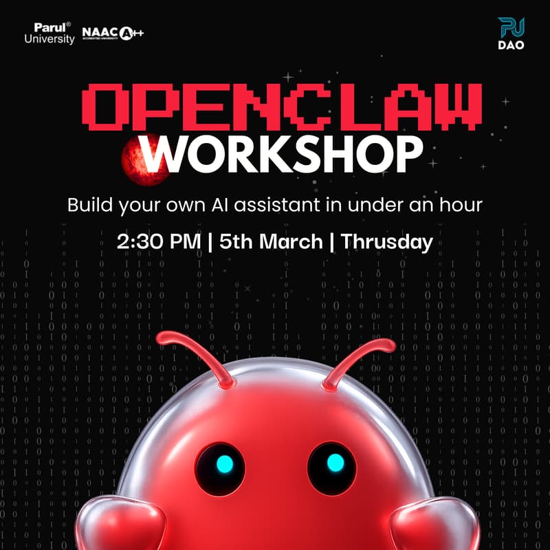 Cover Image for 🦀 OpenClaw Meetup: Parul University