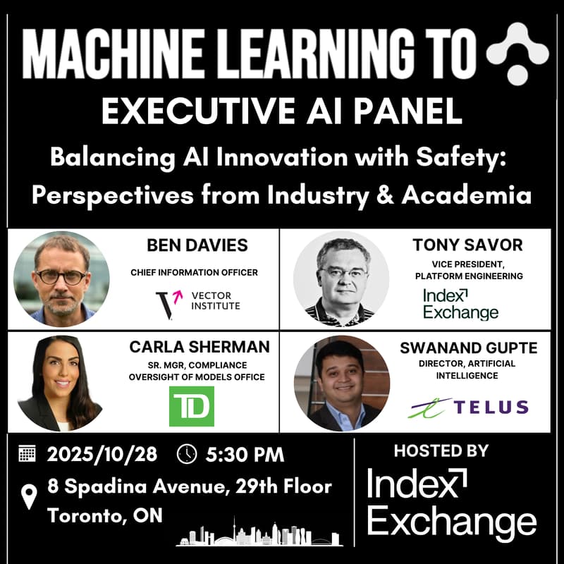 Cover Image for MLTO Executive AI Panel - Balancing AI Innovation with Safety:  Perspectives from Industry & Academia