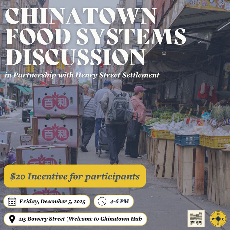 Cover Image for Chinatown Food Systems Discussion (Hybrid: In-Person + Virtual)